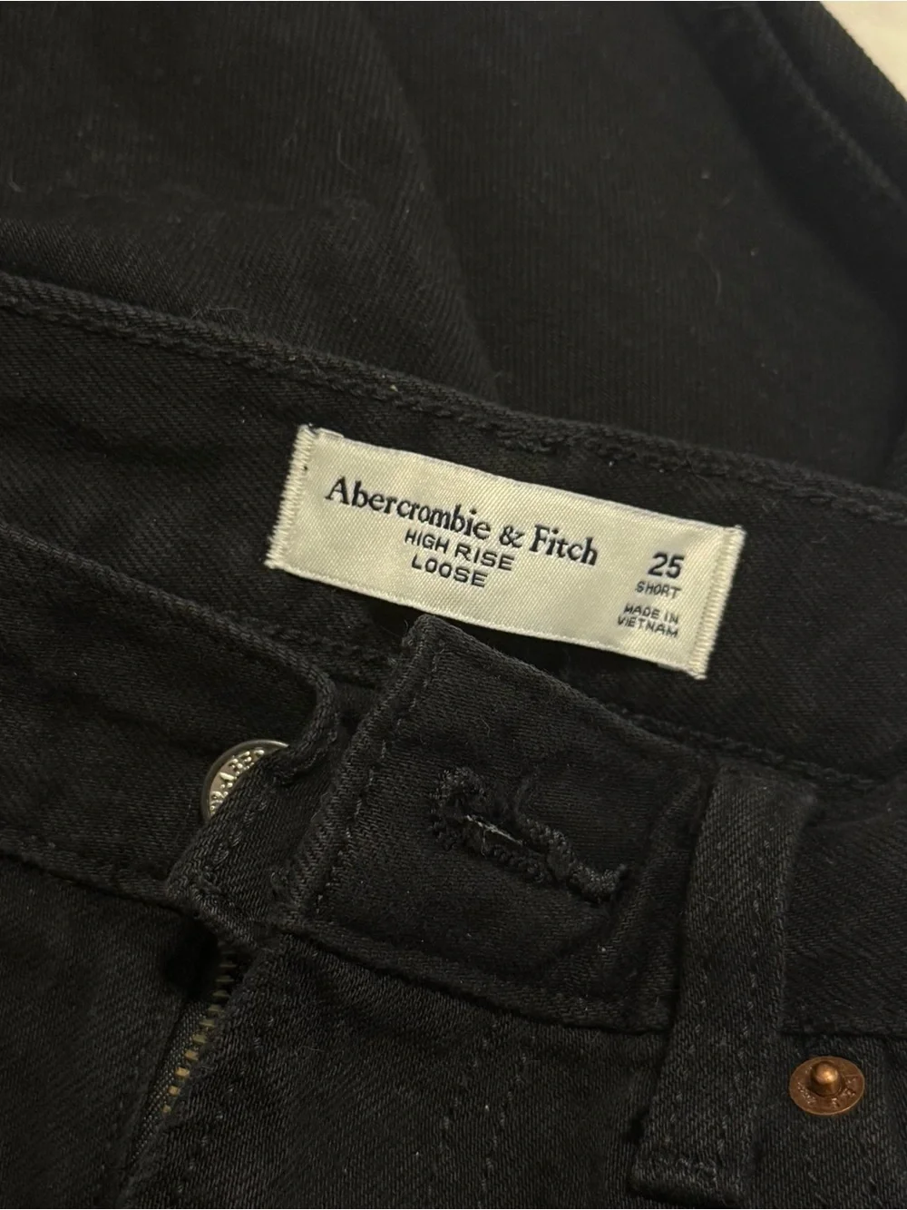 Abercrombie & Fitch Black High-Rise Wide-Leg Jeans